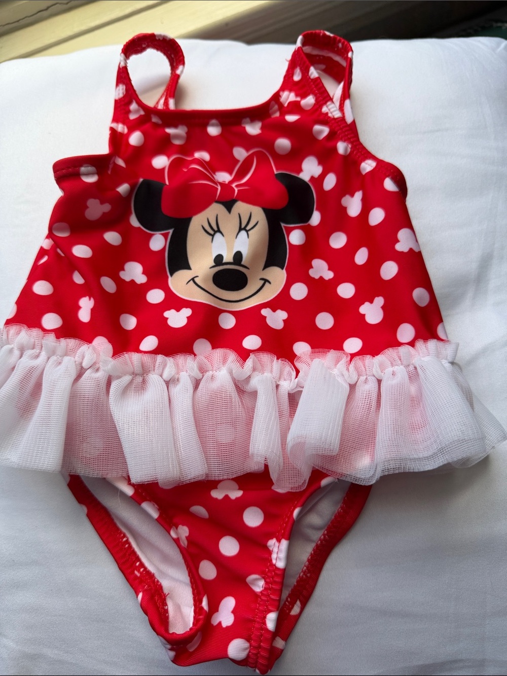Disney Red Minnie Mouse Polka Dot Girls One-Piece Swimsuit